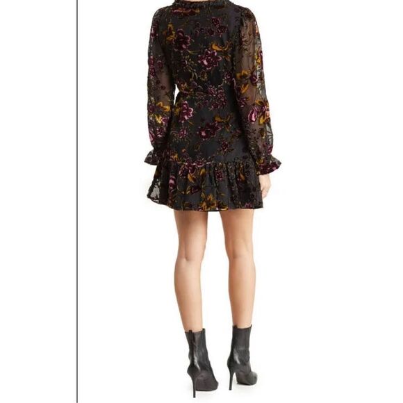 Betsy Johnson burnout velvet wrap dress - Picture 5 of 6